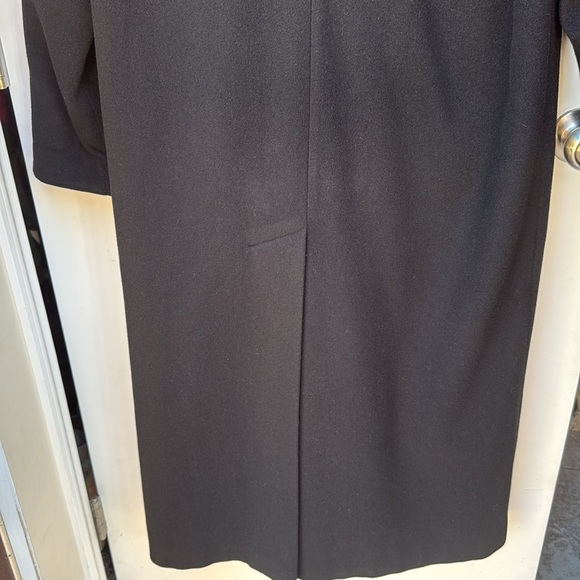 Anne Klein II Vintage Black Merino Wool and Angora Women’s Long Trench Pea Coat - Picture 12 of 16